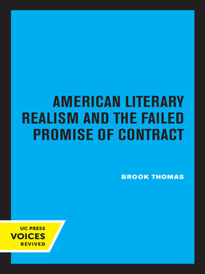 cover image of American Literary Realism and the Failed Promise of Contract